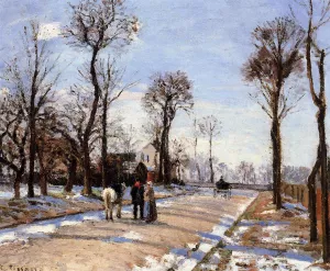 Street: Winter Sunlight and Snow by Camille Pissarro Oil Painting
