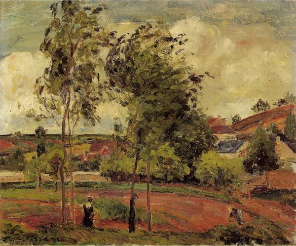 Strong Winds, Pontoise by Camille Pissarro - Hand-Painted Oil Painting Reproduction