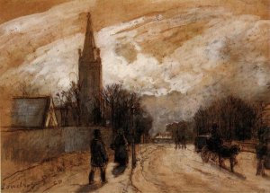 Study for 'All Saints' Church, Upper Norwood' by Camille Pissarro Oil Painting