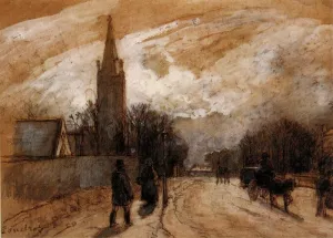 Study for 'All Saints' Church, Upper Norwood' by Camille Pissarro - Oil Painting Reproduction