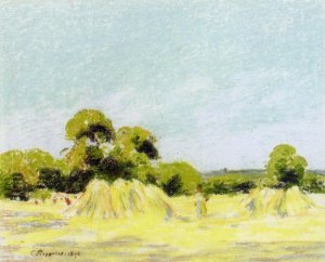 Study for The Harvest at Montfoucault by Camille Pissarro Oil Painting