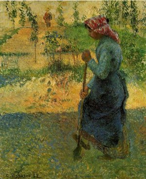 Study of a Peasant in Open Air also known as Peasant Digging Oil painting by Camille Pissarro