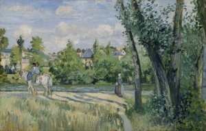 Sunlight on the Road, Pontoise by Camille Pissarro Oil Painting