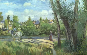 Sunlight on the Road - Pontoise by Camille Pissarro Oil Painting