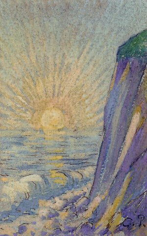Sunrise on the Sea by Camille Pissarro Oil Painting