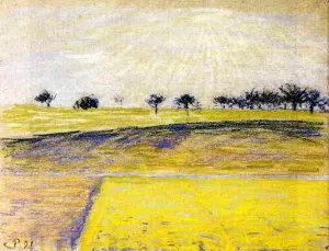 Sunrise Over the Fields, Eragny by Camille Pissarro - Oil Painting Reproduction