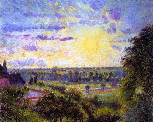 Sunset at Eragny II painting by Camille Pissarro