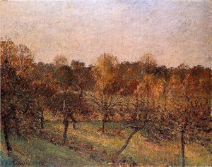 Sunset at Eragny III Oil painting by Camille Pissarro