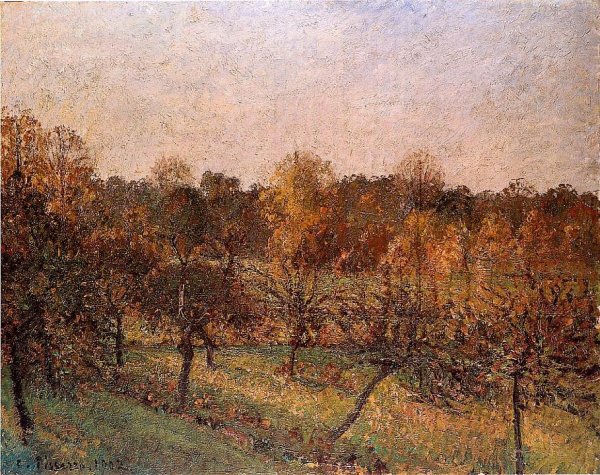 Sunset at Eragny III by Camille Pissarro - Hand-Painted Oil Painting Reproduction