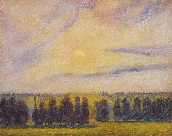 Sunset at Eragny by Camille Pissarro - Hand-Painted Oil Painting Reproduction