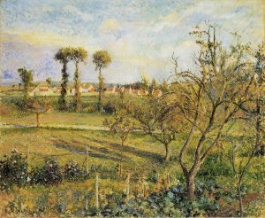 Sunset at Valhermeil, Near Pontoise by Camille Pissarro Oil Painting
