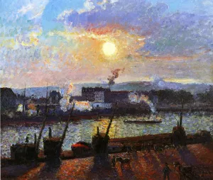 Sunset, Rouen by Camille Pissarro - Oil Painting Reproduction
