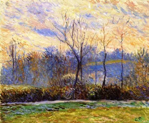 Sunset, Winter painting by Camille Pissarro