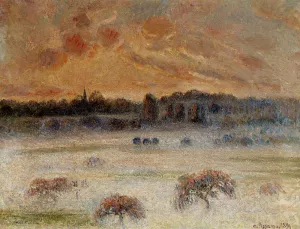 Sunset with Fog, Eragny Oil painting by Camille Pissarro