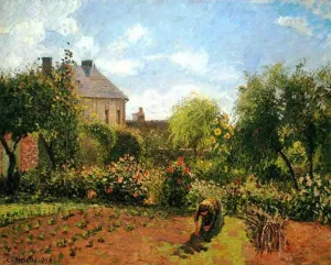 The Artist's Garden at Eragny Oil painting by Camille Pissarro