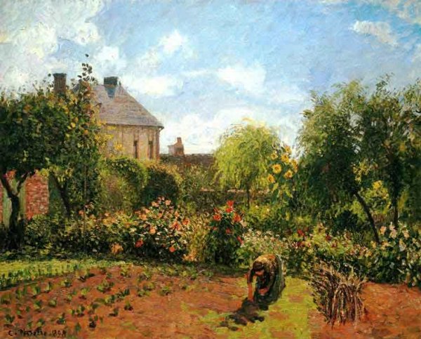 Main Product Photo of The Artist's Garden at Eragny Painting by Camille Pissarro