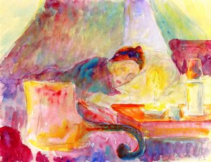 The Artist's Mother in Bed by Camille Pissarro Oil Painting