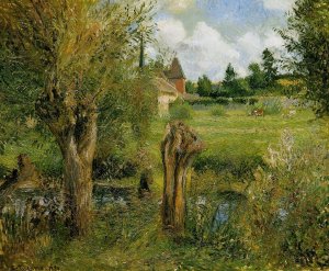 The Banks of the Epte at Eragny by Camille Pissarro Oil Painting