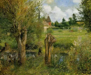 The Banks of the Epte at Eragny Oil painting by Camille Pissarro