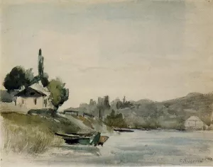 The Banks of the Marne at Cennevieres by Camille Pissarro Oil Painting