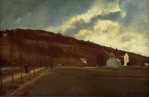 The Banks of the Marne in Winter by Camille Pissarro - Hand-Painted Oil Painting Reproduction