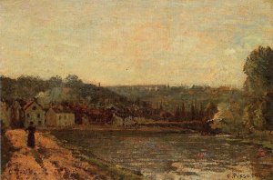 The Banks of the Seine at Bougival by Camille Pissarro Oil Painting