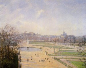 The Bassin des Tuileries: Afternoon, Sun by Camille Pissarro Oil Painting