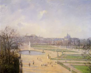 The Bassin des Tuileries: Afternoon, Sun by Camille Pissarro - Oil Painting Reproduction
