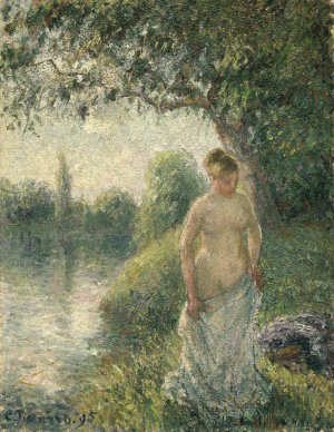 The Bather by Camille Pissarro Oil Painting