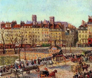 The Baths of Samaritaine, Afternoon by Camille Pissarro Oil Painting