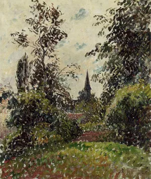 The Bazincourt Steeple Study painting by Camille Pissarro