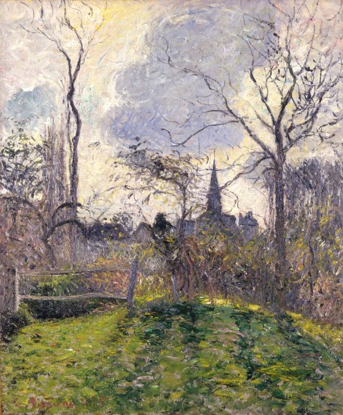 The Bell Tower of Bazincourt  by Camille Pissarro - Hand-Painted Oil Painting Reproduction