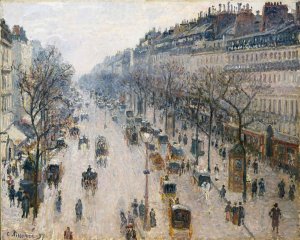 The Boulevard Montmartre on a Winter Morning by Camille Pissarro Oil Painting