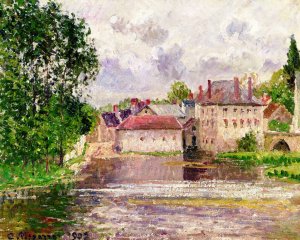 The Bridge and Printing Shop in Moret by Camille Pissarro Oil Painting
