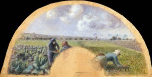 The Cabbage Gatherers by Camille Pissarro Oil Painting