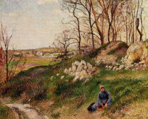 The Chou Quarries, Pontoise by Camille Pissarro Oil Painting