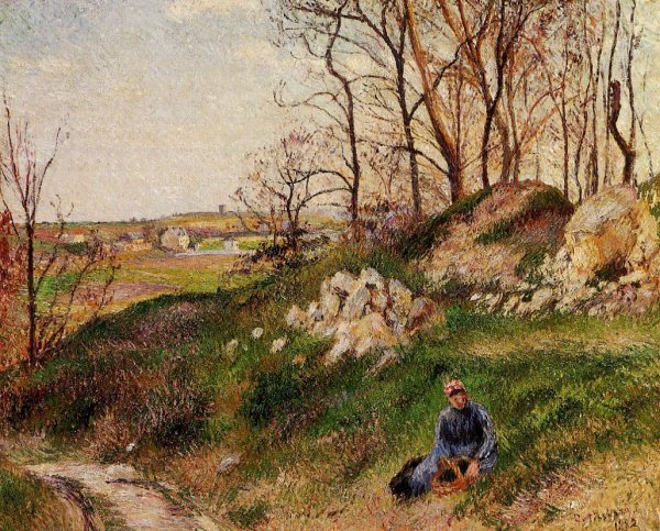 The Chou Quarries, Pontoise by Camille Pissarro - Hand-Painted Oil Painting Reproduction