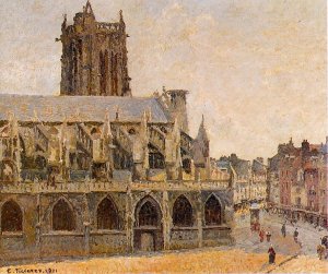 The Church of Saint-Jacques, Dieppe Oil painting by Camille Pissarro