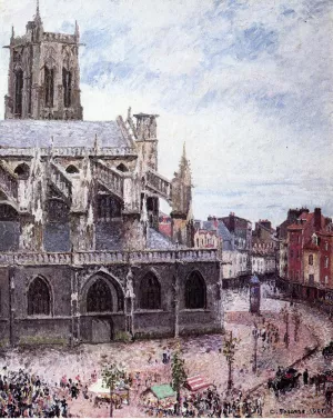 The Church of Saint-Jacues, Dieppe, Rainy Weather by Camille Pissarro - Oil Painting Reproduction