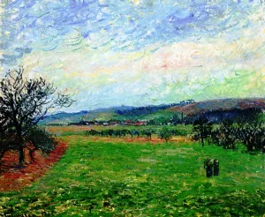 The Coast at Gisors, Grey Weather painting by Camille Pissarro
