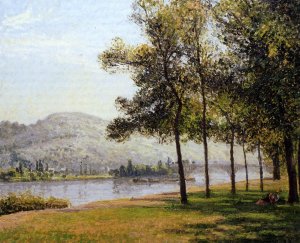 The Cours-la-Reine at Rouen; Morning, Sunlight Oil painting by Camille Pissarro