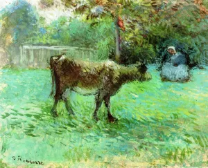 The Cowherd by Camille Pissarro Oil Painting