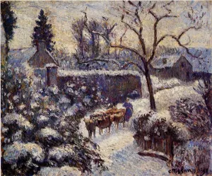 The Effect of Snow at Montfoucault by Camille Pissarro Oil Painting