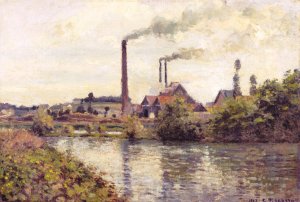The Factory at Pontoise by Camille Pissarro Oil Painting