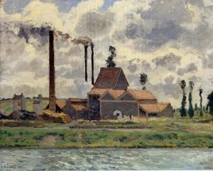 The Factory by Camille Pissarro Oil Painting