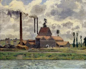 The Factory Oil painting by Camille Pissarro