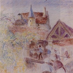 The Farm, Osny by Camille Pissarro Oil Painting