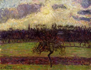 The Fields of Eragny, the Apple Tree Oil painting by Camille Pissarro
