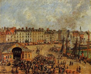 The Fishmarket, Dieppe by Camille Pissarro Oil Painting