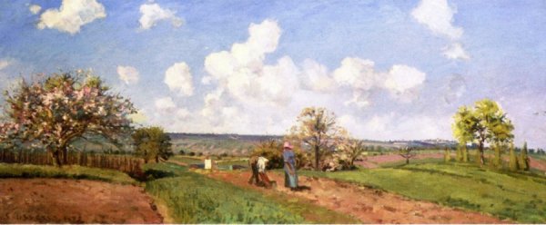 The Four Seasons: Spring by Camille Pissarro - Hand-Painted Oil Painting Reproduction